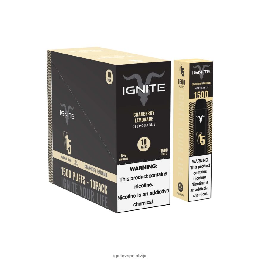 Best Ignite Flavor | IGNITE V15 vape pildspalva 10 pac dzērveņu limonāde V22L8099