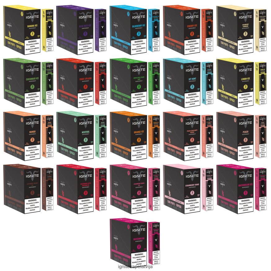 Ignite E Cigarette | IGNITE V15 vape pildspalva 10 pac augļu šļakatas V22L80100