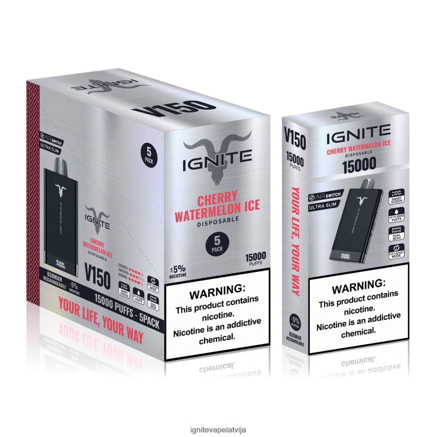 Ignite Puff Bar | IGNITE V150 vape pildspalva 5-iepakojumā ledaina piparmētra V22L8086