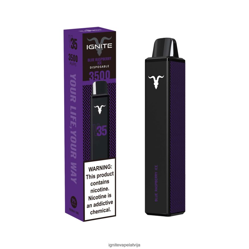 Ignite Vape Latvija | IGNITE V35 vape pildspalva zilo aveņu ledus V22L80131