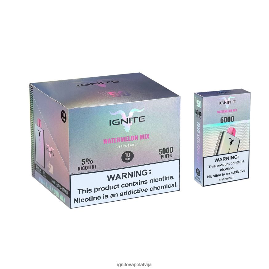 Ignite Puff Bar | IGNITE V50 vape pildspalva 10 pac ledaina piparmētra V22L80146