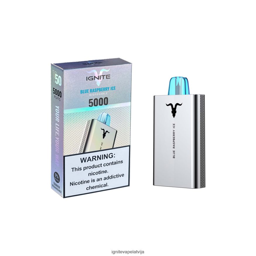 Ignite Puff Bar | IGNITE V50 vape pildspalva zilo aveņu ledus V22L80156