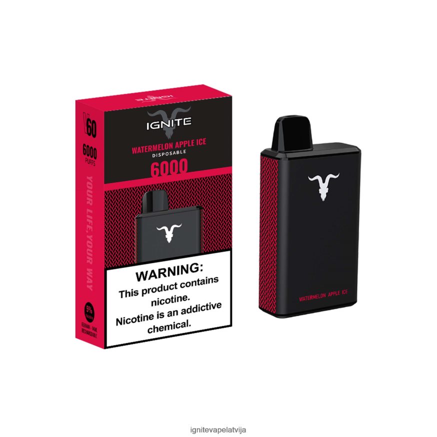 Best Ignite Flavor | IGNITE V60 vape pildspalva arbūzu ābolu ledus V22L8039