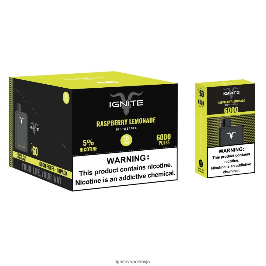 Ignite E Cigarette | IGNITE V60 vape pildspalva 10 pac ledaina piparmētra V22L8020