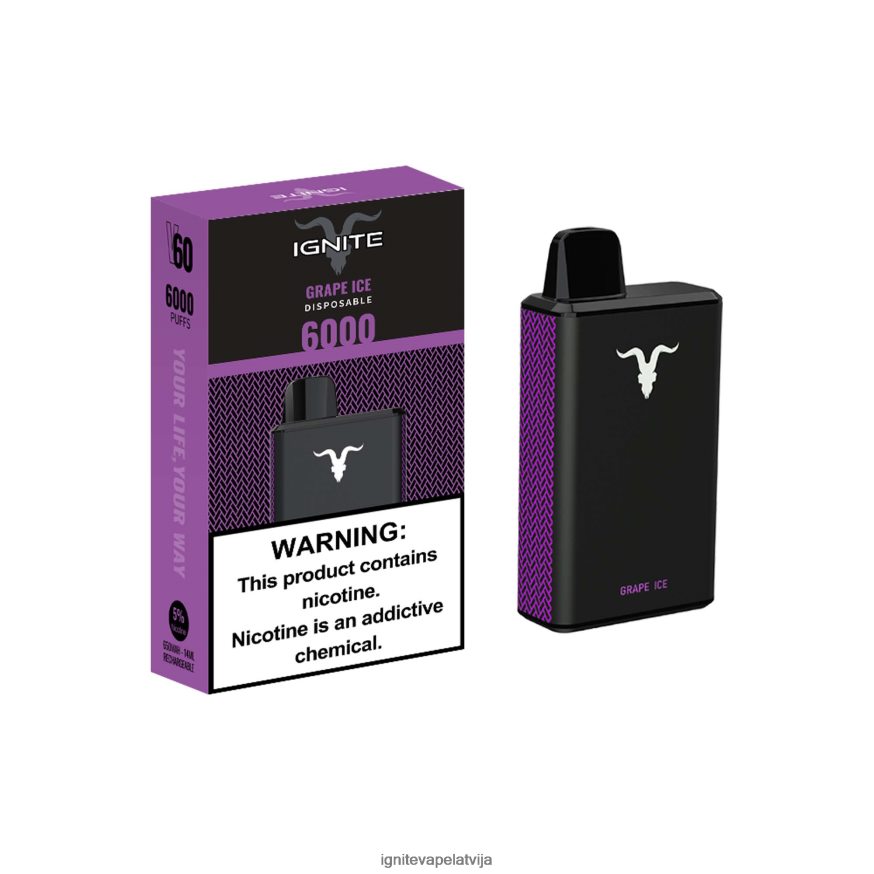 Ignite E Cigarette | IGNITE V60 vape pildspalva zilo aveņu ledus V22L8030