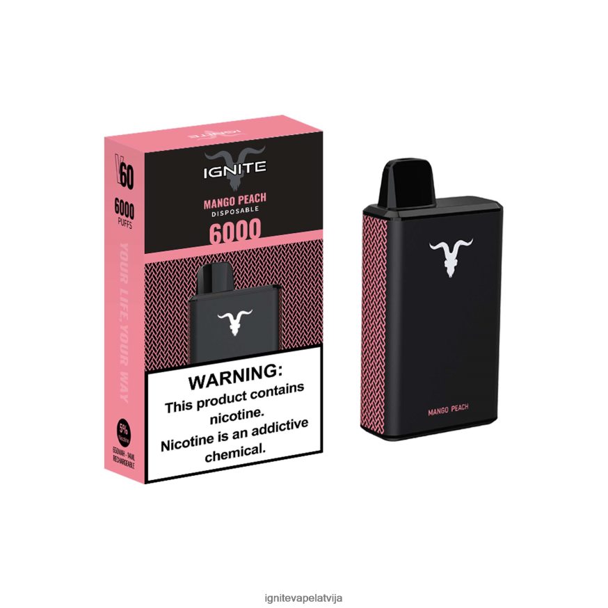 Ignite Vape Flavours | IGNITE V60 vape pildspalva mango persiks V22L8034