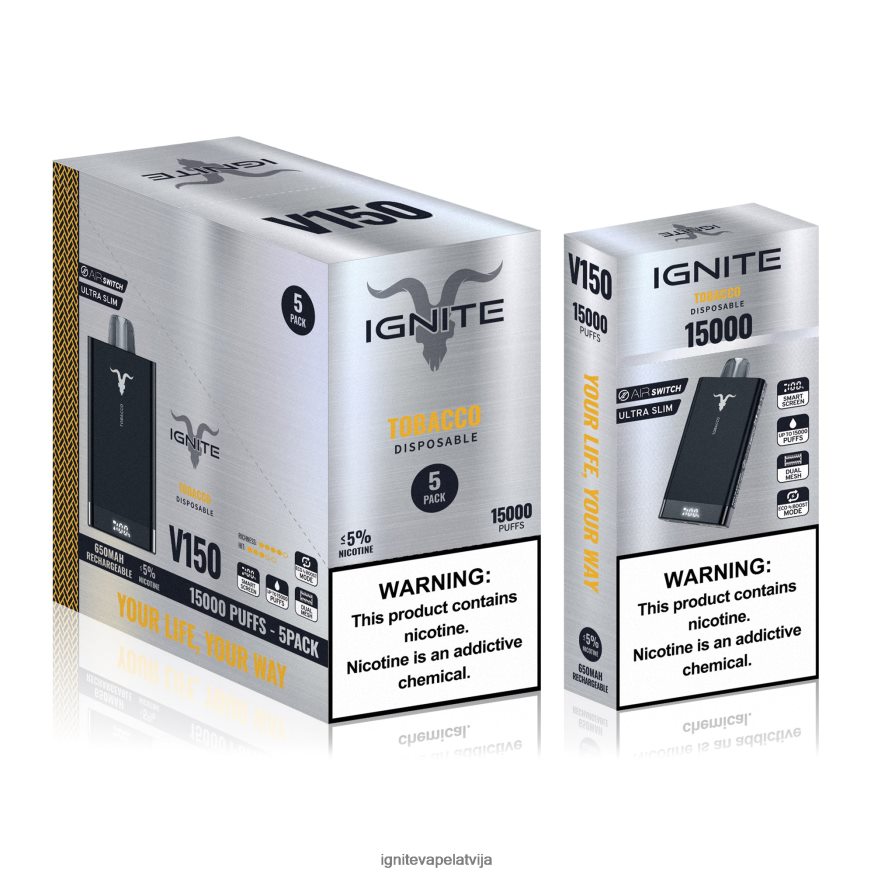 Best Ignite Flavor | IGNITE V150 vape pildspalva 5-iepakojumā tabaka V22L809